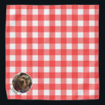 Custom Photo Frame Red Country Buffalo Check Plaid Bandana<br><div class="desc">Fun,  rustic,  country photo frame template with a red checkered buffalo plaid pattern background. Copyright © Angi Laframboise. Customizable,  personalized photo gifts for pets.</div>