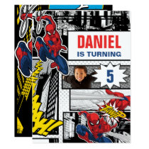 Custom Photo Frame Spider-Man Birthday Invitation