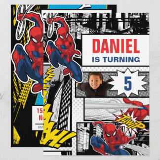Custom Photo Frame Spider-Man Birthday Invitation