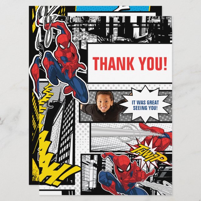 Custom Photo Frame Spider-Man Thank You Card (Front/Back)