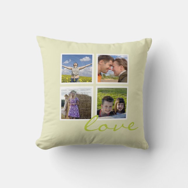 Custom Photo Frame Throw Pillows Collage | Love (Front)