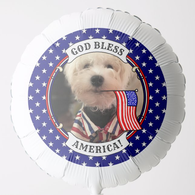 Custom Photo Frame USA American Flag Patriotic Fun Balloon (Front)
