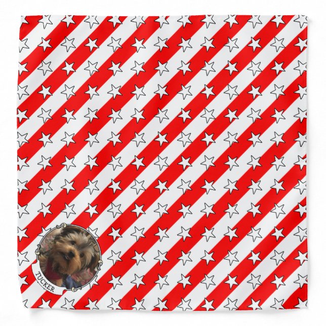 Custom Photo Frame USA American Flag Patriotic Fun Bandana (Front)