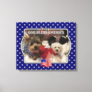 Custom Photo Frame USA American Flag Patriotic Fun Canvas Print