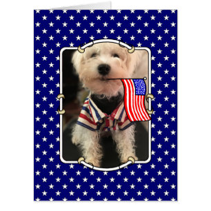 Custom Photo Frame USA American Flag Patriotic Fun Card
