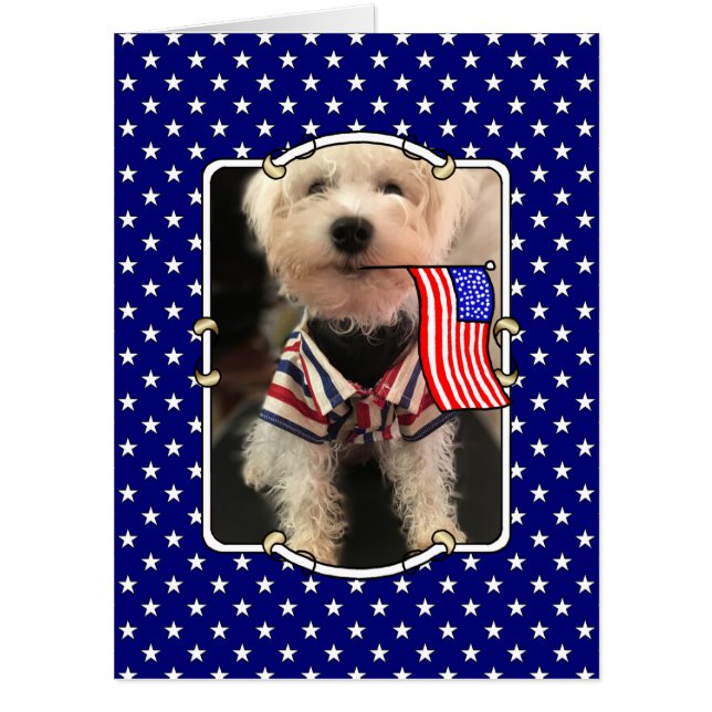 Custom Photo Frame USA American Flag Patriotic Fun Card (Front)
