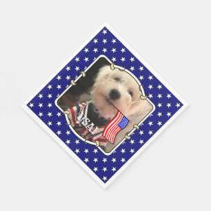 Custom Photo Frame USA American Flag Patriotic Fun Napkins