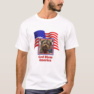 Custom Photo Frame USA American Flag Patriotic Fun T-Shirt