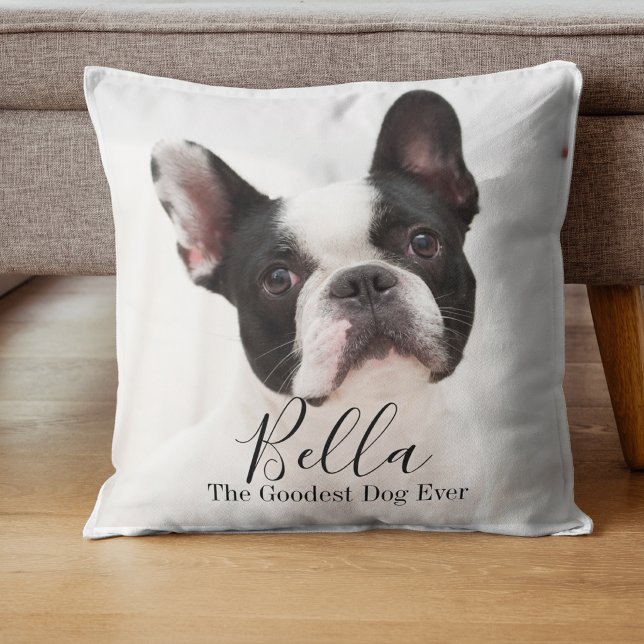Custom Photo French Bulldog Personalized Throw Pillow (Creator Uploaded)