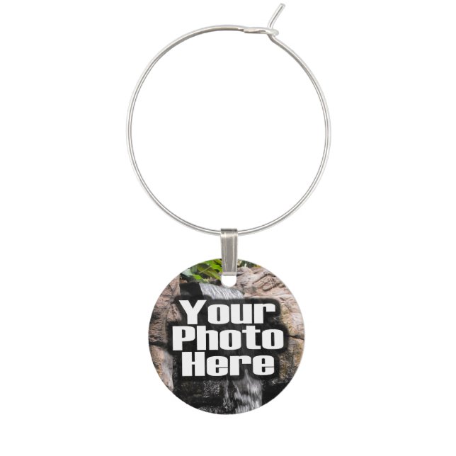 Custom Photo Full-Color Personalized Wine Glass Charm (Front)