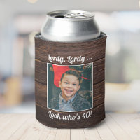 Custom Photo Fun Cool 40th Birthday Rustic Modern
