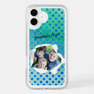 Custom Photo Fun Paper Punch Hole Polka Dot  iPhone 16 Plus Case