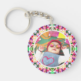 Custom Photo Fun Pink Happy Mother’s Day Keepsake Keychain