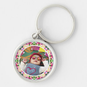 Custom Photo Fun Pink Happy Mother’s Day Keepsake Keychain