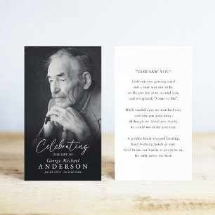 Custom Photo Funeral Sympathy Poem/Prayer Card