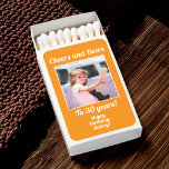 Custom Photo Funny Cool 30th Birthday Orange Matchboxes<br><div class="desc">Customize with your text and photo and wish Happy Birthday with these fun,  unique party favors! Perfect for a 30th birthday party but messages on front and back are fully customizable. Great for any outdoor birthday party,  bachelorette outing,  or any other celebration to create memories!</div>