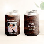 Custom Photo Funny Cool 30th Birthday Rustic Can Cooler<br><div class="desc">Customize with your text and photo and wish Happy Birthday with these fun,  unique party favors! Perfect for a 30th birthday party but messages on front and back are fully customizable. Great for any outdoor birthday party,  bachelorette outing,  or any other celebration to create memories!</div>