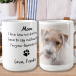 Custom Photo Funny Dog Mom Coffee Mug<br><div class="desc">Surprise Mom for her birthday, Mother's day, or just because with this super cute dog mom mug . Mom... I love how we don't even have to say out loud that I'm your favorite child . Personalize with the Dog Mom's favorite Pet Photo, and name . COPYRIGHT © 2020 Judy...</div>