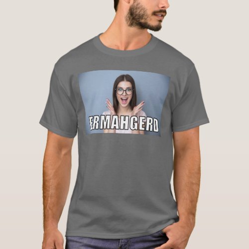 Custom Photo Funny Ermahgerd Meme Style T_Shirt