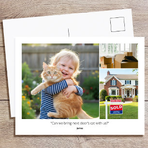 Custom Photo Funny Family Quotes We've Moved House Postcard