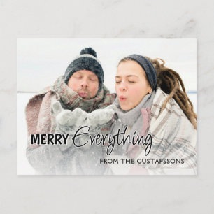 Custom Photo Funny Merry Everything Humor Text Postcard