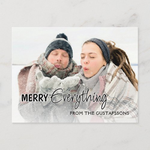 Custom Photo Funny Merry Everything Humor Text Postcard