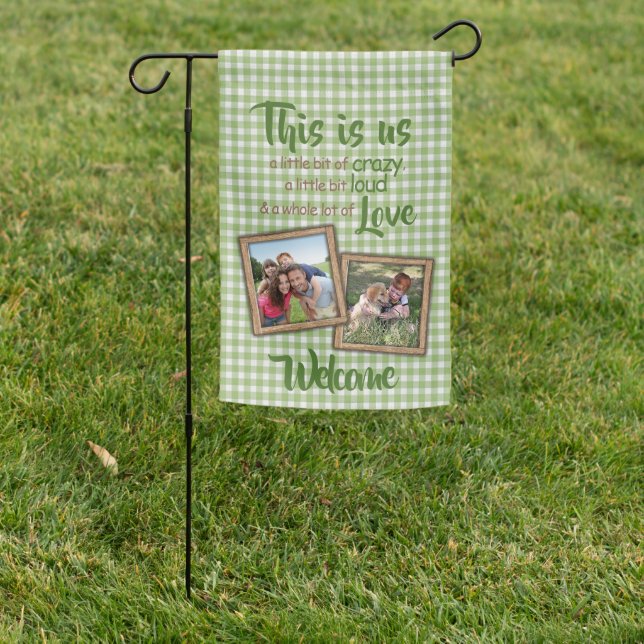 Custom Photo Funny This Is Us Family Quote Garden Flag (In SItu)