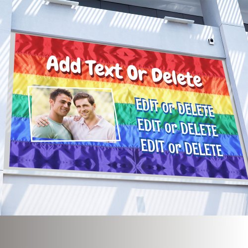 Custom photo Gay pride Rainbow flag background Banner