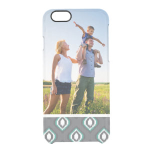 Custom Photo Geometric retro ikat tribal pattern Clear iPhone 6/6S Case