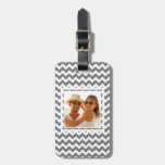 Custom Photo Geometric zigzag pattern Luggage Tag