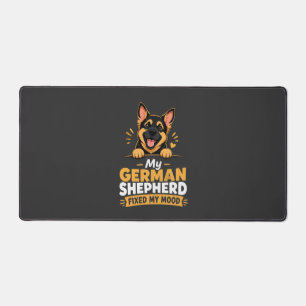 Custom Photo German Shepherd Fixed My Mood  Desk Mat