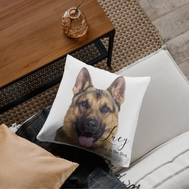Custom Photo German Shepherd Personalized Throw Pillow (Creator Uploaded)