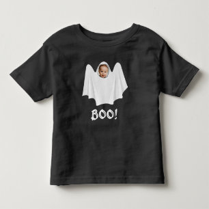 Custom photo ghost boo spooky Happy Halloween fun Toddler T-shirt
