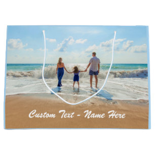 Custom Photo Gift Bag Personalized Text Name