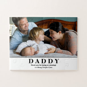 Custom Photo Gift Editable text Daddy father's day Jigsaw Puzzle