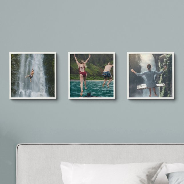 Custom Photo Gift Peel & Stick Wall Tile Set of 3 (Bedroom)