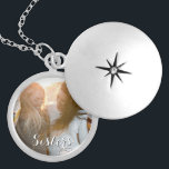 Custom  Photo Gift Sisters Script Locket Necklace<br><div class="desc">Give your sister a memorable keepsake with a custom photo locket.</div>