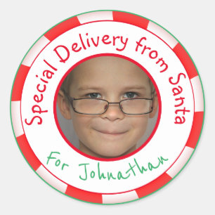 Custom Photo Gift Tag From Santa