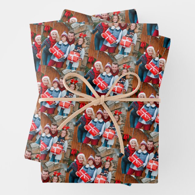Custom Photo Gift Wrap , Family Custom Image Wrap (In situ)