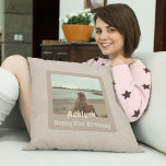Custom Photo Gifts For 21 Year Old Female Beige Throw Pillow at Zazzle