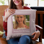 Custom Photo Gifts For 21 Year Old Female Pink Throw Pillow at Zazzle