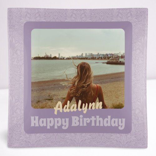 Custom Photo Gifts for 21 Year Old Female Violet Trinket Tray