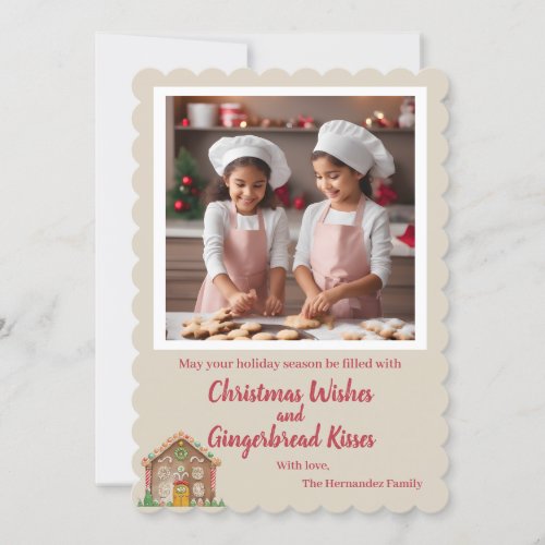 Custom Photo Gingerbread Holiday Card