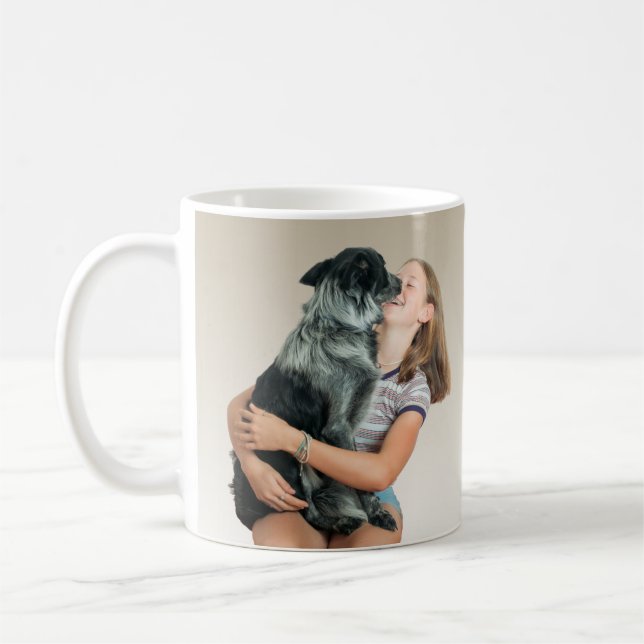Custom Photo Girl & Dog Coffee Mug (Left)