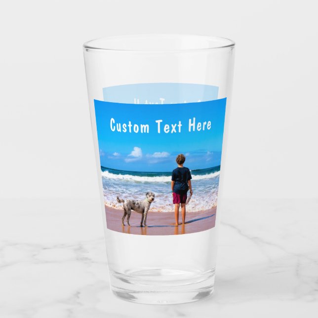 Custom Photo Glass Gift Your Photos and Text (Front)
