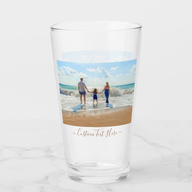 Custom Photo Glass Personalized Text Your Design (Front)