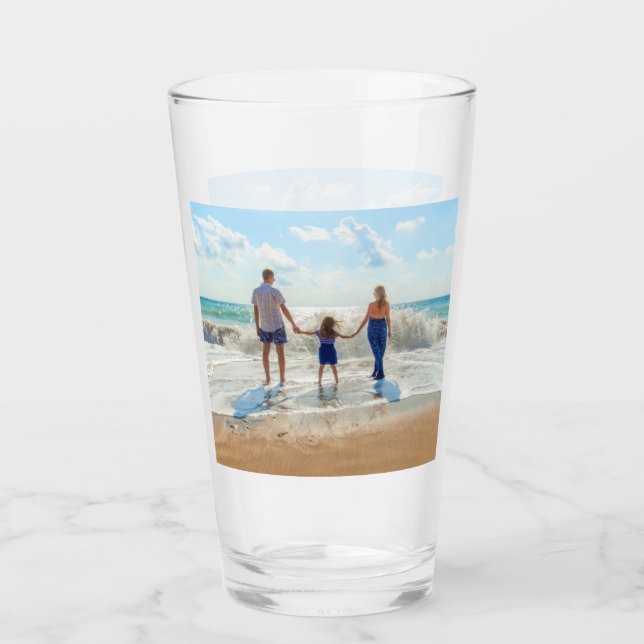 Custom Photo Glass Your Own Design with Family (Front)
