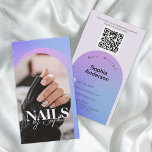 custom Photo Glitter Sparkling Nail Beauty Salon Business Card<br><div class="desc">A glittering and simple design featuring a personalized photo with purple glitter background. Easily add your details by clicking on the "personalize this template" option. Perfect for beauty-related professionals: makeup stylists,  nail artists,  and hairdressers.</div>