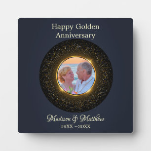 Custom Photo Glittering 50th Anniversary Plaque