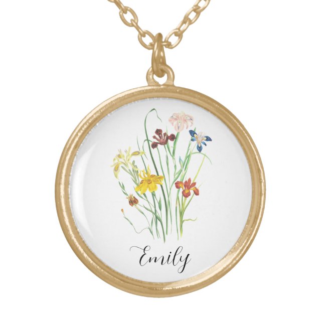 Custom Photo Gold Plated Necklace (Front)
